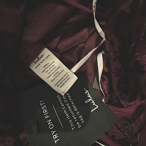 🍇Lulus Very Classy Floral Burnout Velvet Wide-Leg Jumpsuit in Purple Plum, XL - Picture 8 of 9